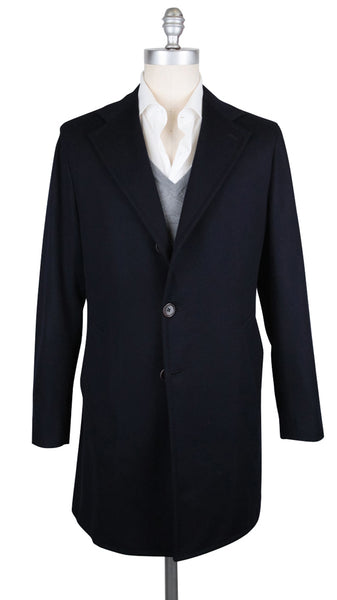 Principe d'Eleganza Navy Blue Cashmere Solid Coat - (538) - Parent