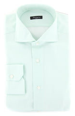 Sartorio Napoli Light Green Houndstooth Shirt - Slim - 16/41 - (SAFNCYX9)