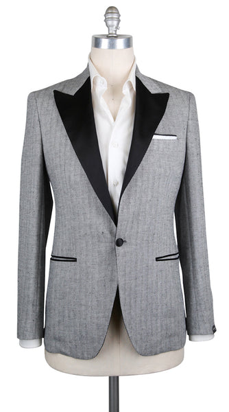 New $2700 Sartorio Napoli Gray Linen Fancy Sportcoat - (SA97174) - Parent