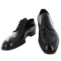 Silvano Lattanzi Black Leather Cap Toe Derby Shoes - 11 E/10 EE (591)