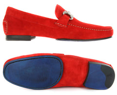 New $500 Sutor Mantellassi Red Shoes - Horsebit Loafers - 14/13 - (SM69027492)