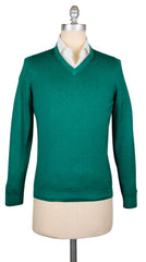 Svevo Parma Green Cashmere Sweater - V-Neck - X Small/46 - (S124189)