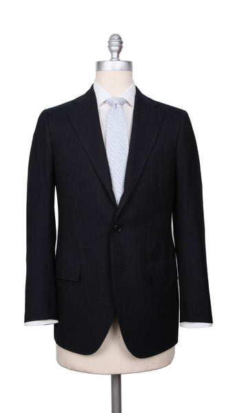 Cesare Attolini Midnight Navy Blue Super 120's Suit - (CA2162219) - Parent