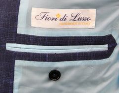 Fiori Di Lusso Blue Silk Blend Melange Suit - (BN322212) - Parent