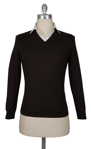 Svevo Parma Dark Brown V-Neck Sweater