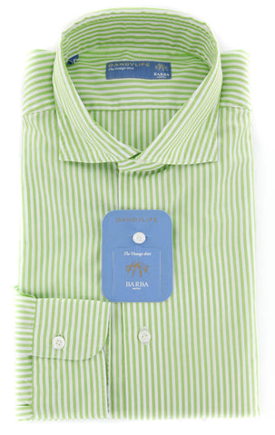 Barba Napoli Green Shirt - Extra Slim - 15.75 US / 40 EU