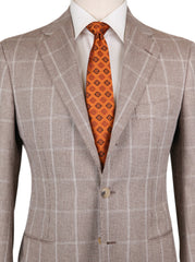 Cesare Attolini Brown Silk Blend Window Pane Suit - (CA810175) - Parent