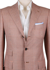 Cesare Attolini Orange Wool Plaid Sportcoat - (CA3211A5231317) - Parent