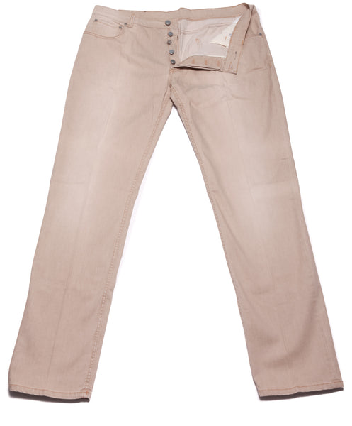 Cesare Attolini Beige Solid Cotton Blend Pants - Slim - (1457) - Parent