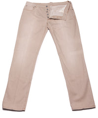 Cesare Attolini Beige Solid Cotton Blend Pants - Slim - 44/60 - (1457)