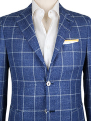 Fiori Di Lusso Blue Linen Window Pane Sportcoat - (201803068) - Parent