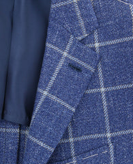 Fiori Di Lusso Blue Linen Window Pane Sportcoat - (201803068) - Parent