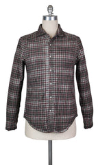 Finamore Napoli Gray Plaid Shirt - Size L (US) / L (EU) - (ASP07500299)