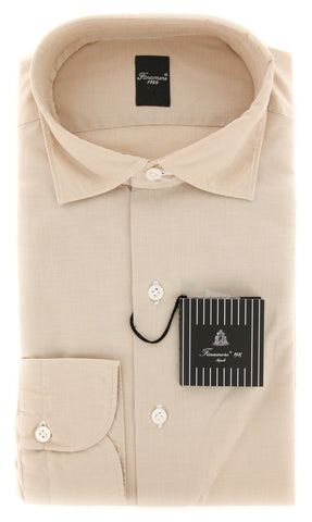 Finamore Napoli Light Brown Shirt - Extra Slim - 15.75 US / 40 EU