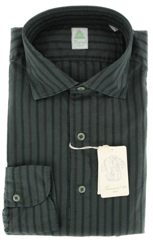 Finamore Napoli Green Shirt - Extra Slim - L US / L EU