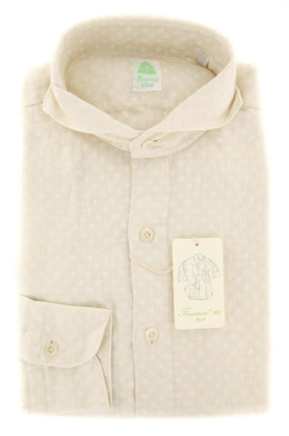 Finamore Napoli Beige Shirt - Extra Slim - 15.5 US / 39 EU