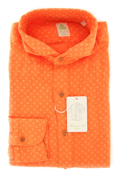 Finamore Napoli Orange Shirt - Extra Slim - 15/38 - (26SEN01166403)