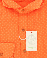 Finamore Napoli Orange Shirt - Extra Slim - 14.5/37 - (26SEN01166403)