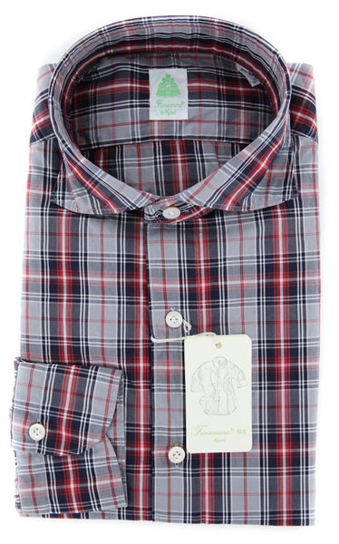 Finamore Napoli Red Plaid Shirt - Extra Slim - M/M - (27SEN01169101)