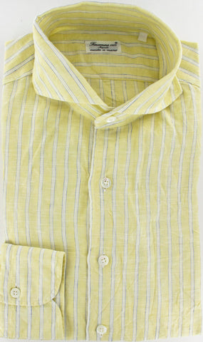 Finamore Napoli Yellow Button-Front Shirt – Size: Medium US