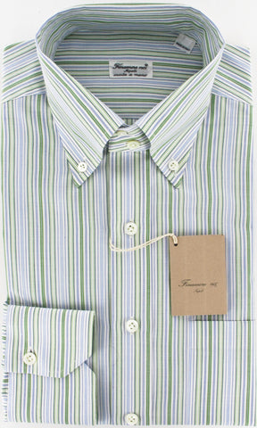 Finamore Napoli Green Button-Front Shirt – Size: Medium US