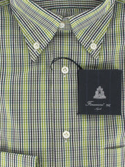 Finamore Napoli Green Check Cotton Shirt -Full Fit- S/S