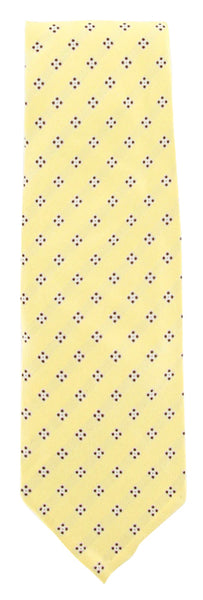 Finamore Napoli Yellow, Brown, and White Tie - 3.25" Wide