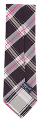 Finamore Napoli Burgundy Red Plaid Tie - 3.25" x 56" - (TIEWNPX240)