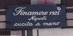 Finamore Napoli Burgundy Red Plaid Tie - 3.25" x 56" - (TIEWNPX240)