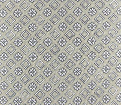 Luigi Borrelli Beige - White, Navy Blue Tie - 2.75" x 58.5"