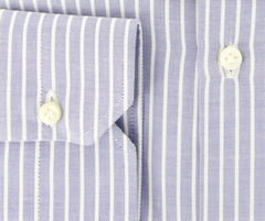 Borrelli Blue & White Striped Cotton Shirt - Extra Slim Fit - 15.75/40