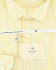 Luigi Borrelli Yellow White, Light Yellow Striped Shirt 15.75/40