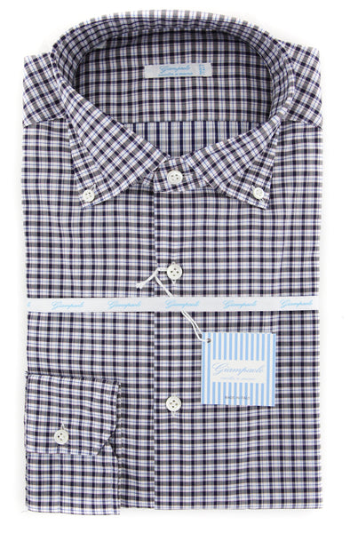 Giampaolo Dark Gray Plaid Shirt - Extra Slim - (608GP-468-74) - Parent