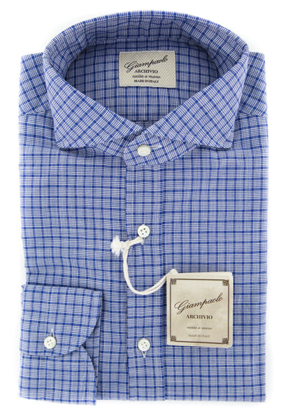 Giampaolo Blue Plaid Shirt - Extra Slim - (618GP2539-75) - Parent