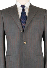 Kiton Gray Cashmere Striped Suit - 45/55 - (UAB36616307L)