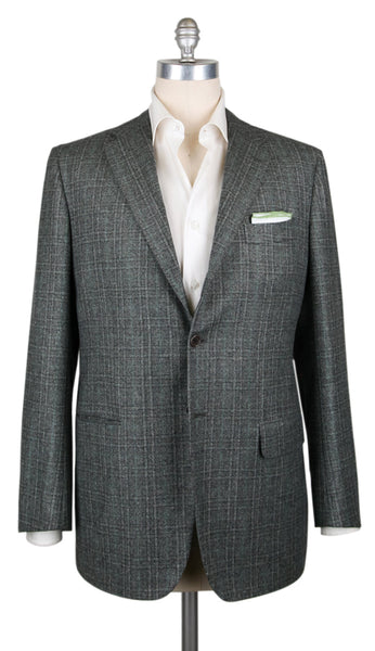 Kiton Green Cashmere Blend Plaid Sportcoat - (201803063) - Parent