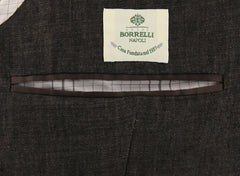 Luigi Borrelli Dark Brown Linen Solid Suit - (LB169861R7) - Parent