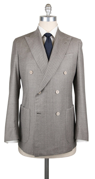 Luigi Borrelli Gray Wool Blend Striped Suit - (LB200260R8) - Parent