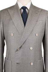 Luigi Borrelli Gray Wool Blend Striped Suit - (LB200260R8) - Parent