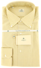 Luigi Borrelli Yellow Check Shirt - Slim - 15.75/40 - (DR2294STEFANO)