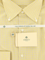 Luigi Borrelli Yellow Check Shirt - Slim - 15.75/40 - (DR2294STEFANO)