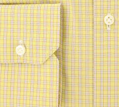 Luigi Borrelli Yellow Check Shirt - Slim - 15.75/40 - (DR2294STEFANO)