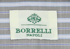 Luigi Borrelli Gray Striped Cotton Dress Shirt - Slim - (61) - Parent