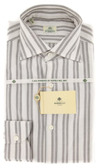 Borrelli Brown Striped Shirt - Extra Slim - 15/38 - (EV65160GIANNI)