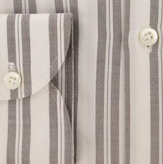 Borrelli Brown Striped Shirt - Extra Slim - 15/38 - (EV65160GIANNI)