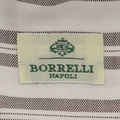 Borrelli Brown Striped Shirt - Extra Slim - 15/38 - (EV65160GIANNI)