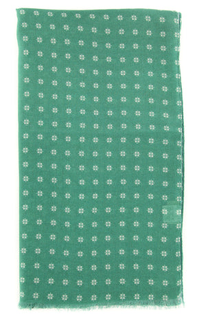 Luigi Borrelli Green Wool Blend Scarf