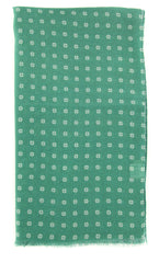 Luigi Borrelli Green Foulard Long Scarf - 26" x 76" - (FI1202514)