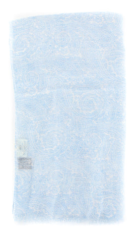 Luigi Borrelli Light Blue Cotton Blend Scarf