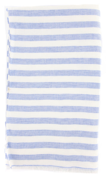 Luigi Borrelli Blue Striped Long Scarf - 70" x 27" - (LBSS12112)